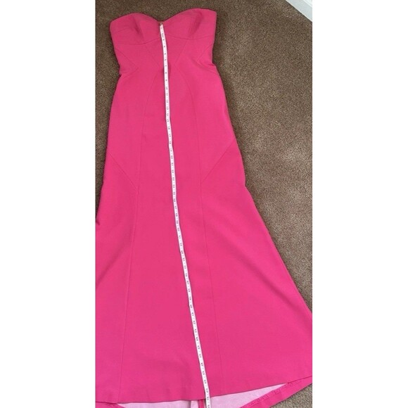 BCBG MaxAzria 'Surrey' ~ Pink Crepe Strapless Bustier Formal Gown 4 - Picture 8 of 16